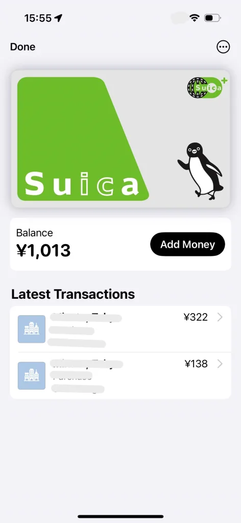 iPhone Wallet App: Suica