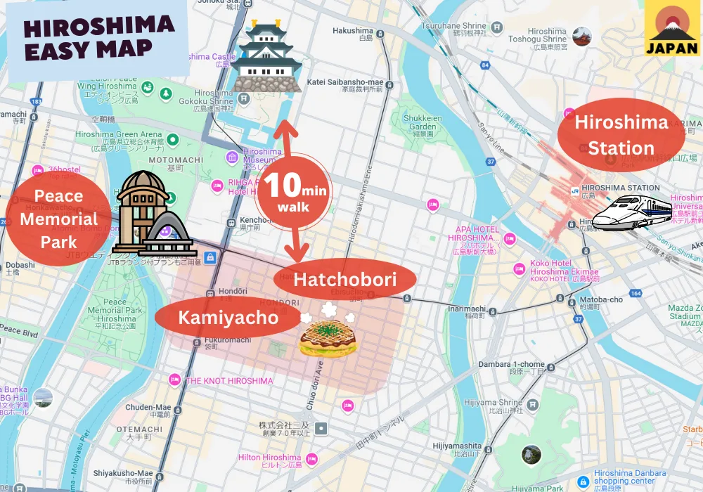 hiroshima easy map for family hotels 