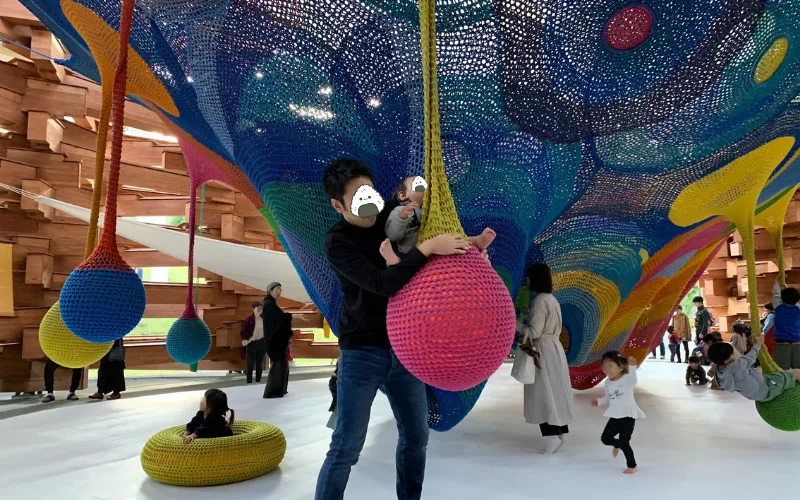 Kids playing at Hakone Open-Air Museum